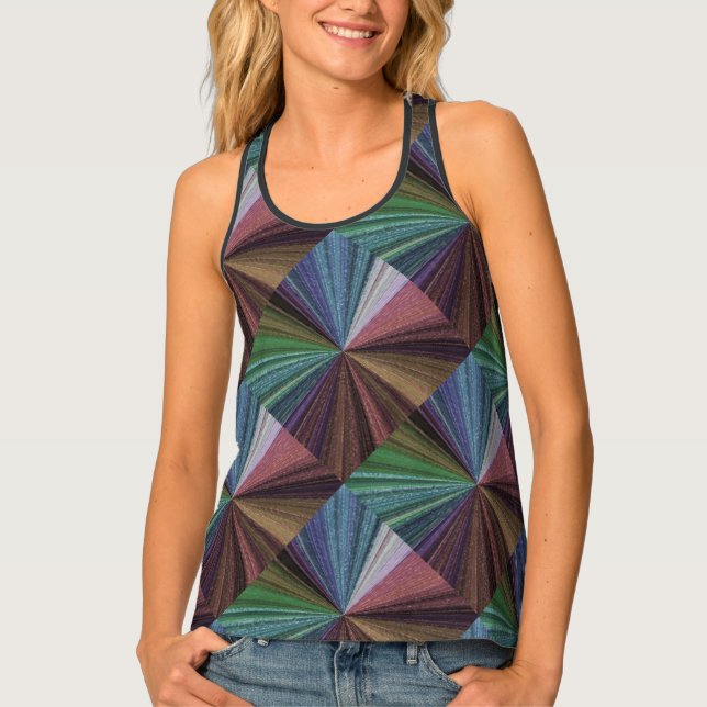 Circular Gradient Earthy Rainbow Tank Top (Front)