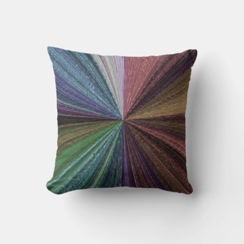 Circular Gradient Earthy Rainbow Throw Pillow