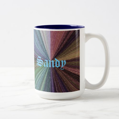 Circular Gradient Earthy Rainbow Two_Tone Coffee Mug