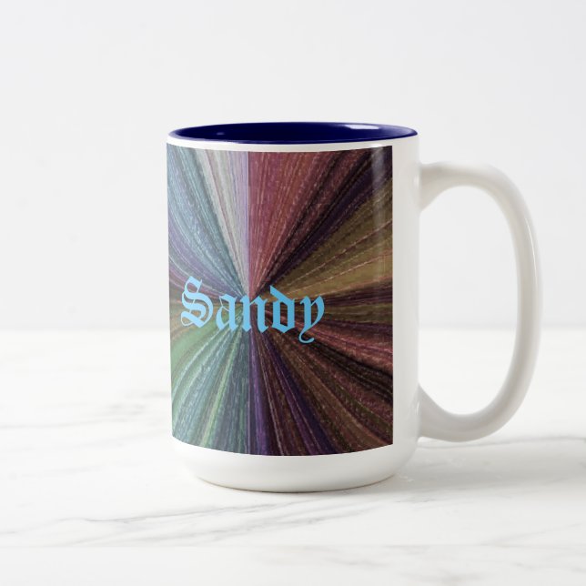 Circular Gradient Earthy Rainbow Two-Tone Coffee Mug (Right)