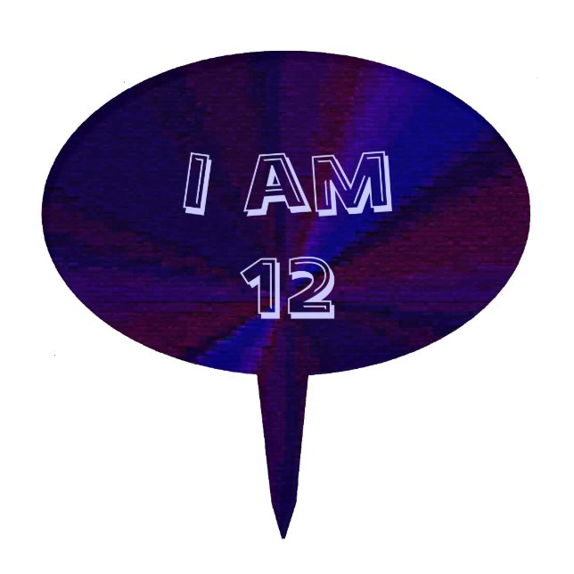 Circular Gradient Patchwork Blue to Purple Cake Topper (Front)