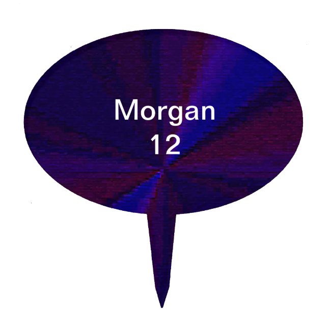 Circular Gradient Patchwork Blue to Purple Cake Topper (Front)