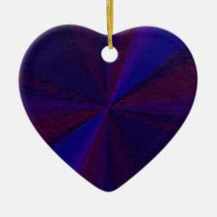 Circular Gradient Patchwork Blue to Purple Ceramic Ornament