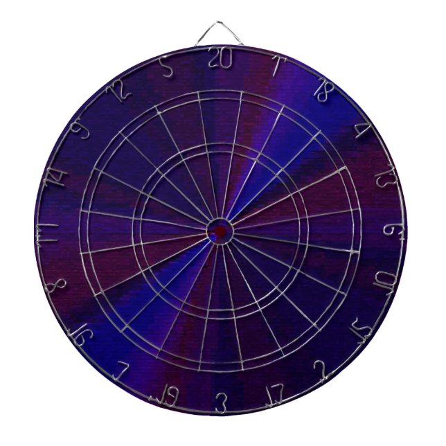 Circular Gradient Patchwork Blue to Purple Dartboard With Darts (Front)
