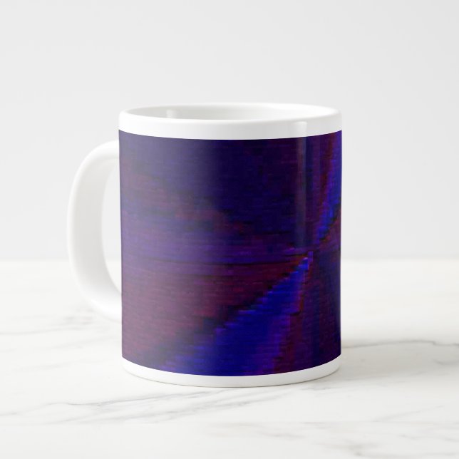 Circular Gradient Patchwork Blue to Purple Giant Coffee Mug (Front Left)