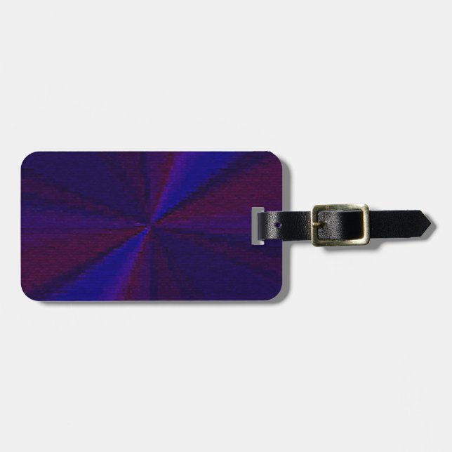 Circular Gradient Patchwork Blue to Purple Luggage Tag (Front Horizontal)