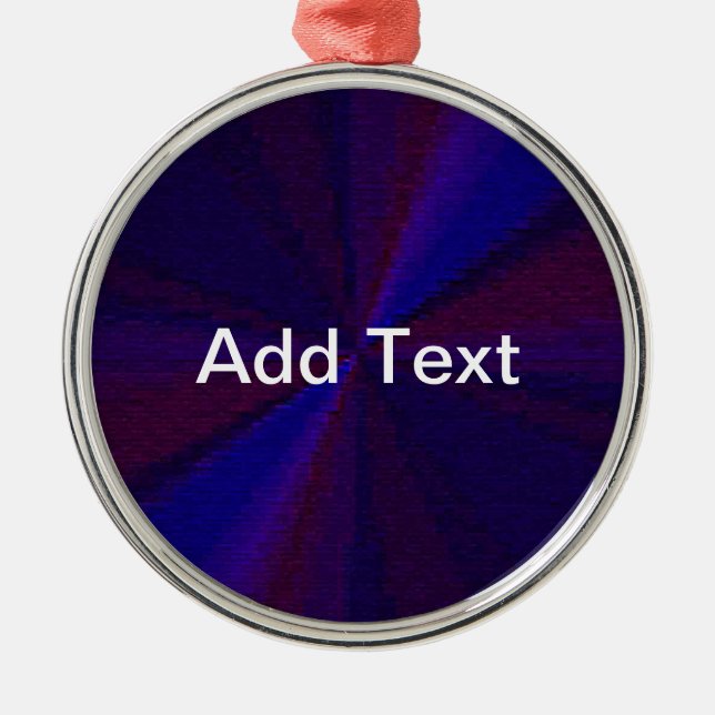Circular Gradient Patchwork Blue to Purple Metal Ornament (Front)