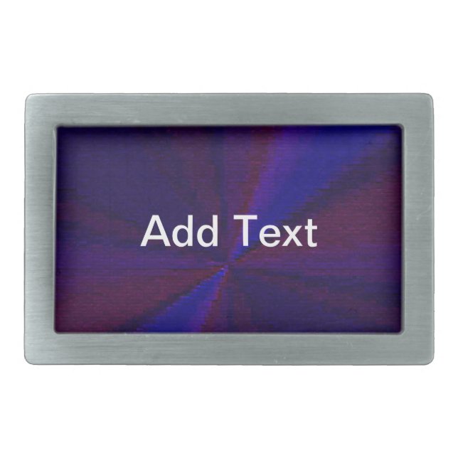 Circular Gradient Patchwork Blue to Purple Rectangular Belt Buckle (Front)