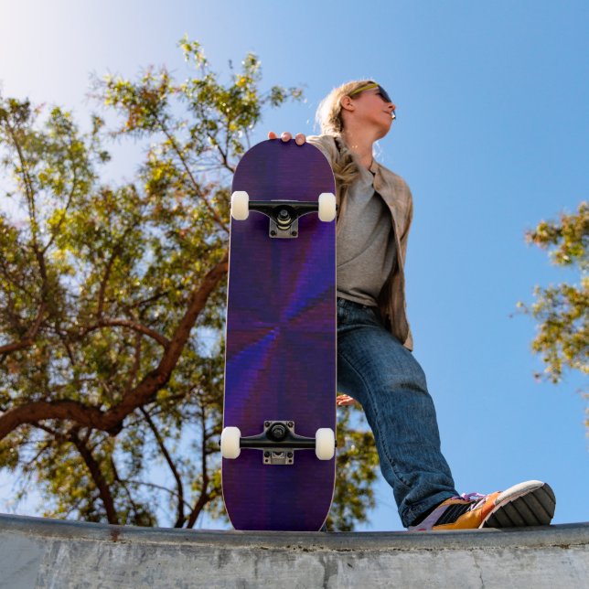 Circular Gradient Patchwork Blue to Purple Skateboard (Outdoor 1)