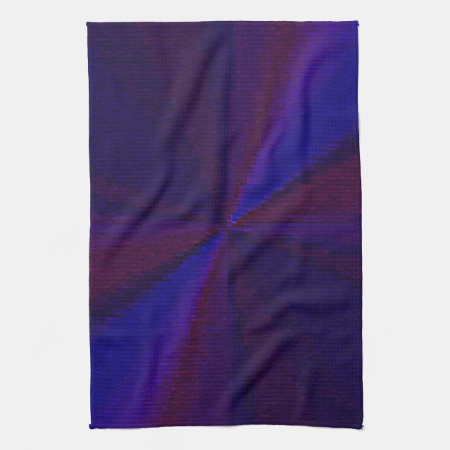 Circular Gradient Patchwork Blue to Purple Towel (Vertical)