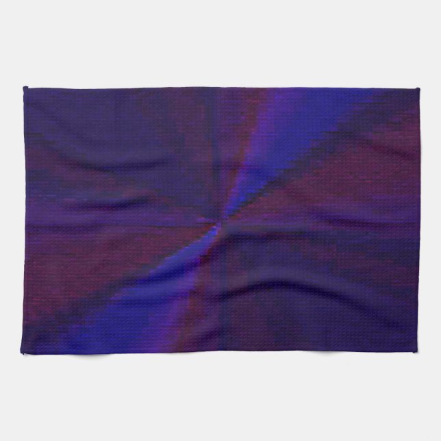 Circular Gradient Patchwork Blue to Purple Towel (Horizontal)