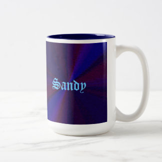 Circular Gradient Patchwork Blue to Purple Two-Tone Coffee Mug