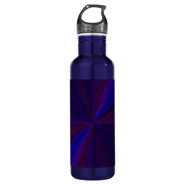 Circular Gradient Patchwork Blue to Purple Water Bottle (Front)
