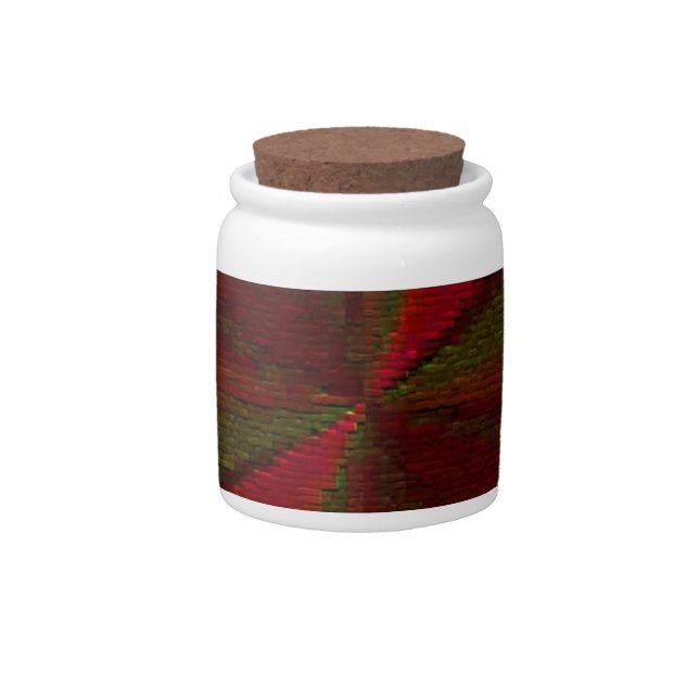 Circular Gradient Patchwork Red to Green Candy Jar (Front)