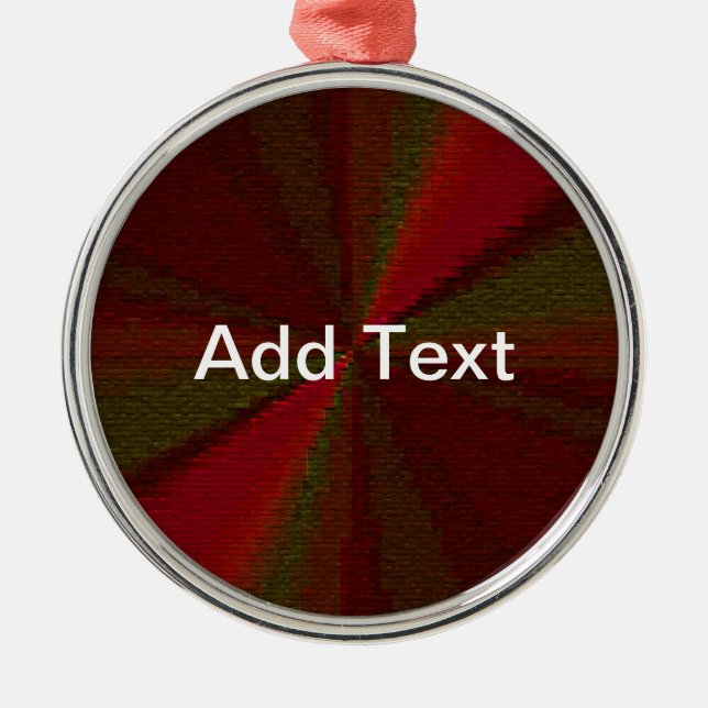 Circular Gradient Patchwork Red to Green Metal Ornament (Front)