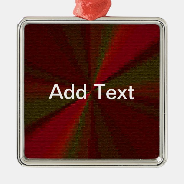 Circular Gradient Patchwork Red to Green Metal Ornament (Front)