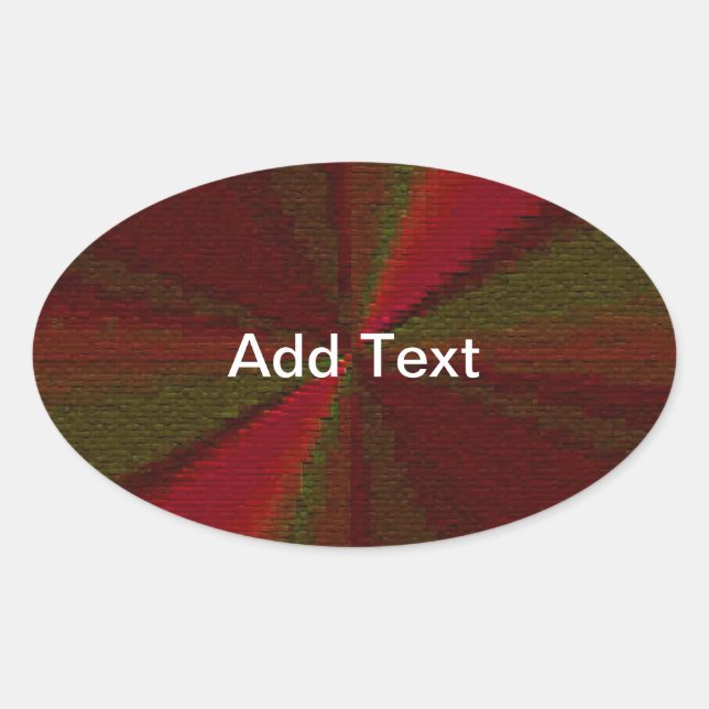 Circular Gradient Patchwork Red to Green Oval Sticker (Front)