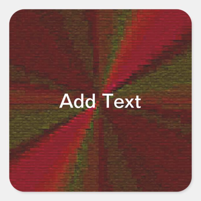 Circular Gradient Patchwork Red to Green Square Sticker (Front)