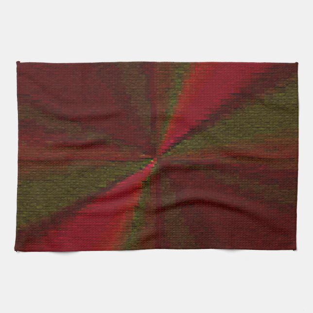 Circular Gradient Patchwork Red to Green Towel (Horizontal)