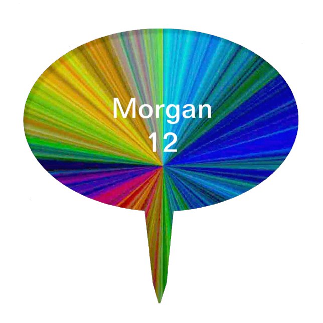 Circular Gradient Rainbow Cake Topper (Front)