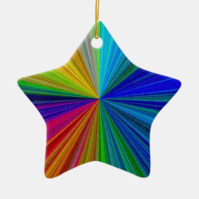 Circular Gradient Rainbow Ceramic Ornament (Front)