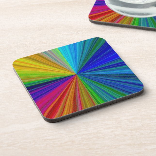 Circular Gradient Rainbow Drink Coaster (Left Side)