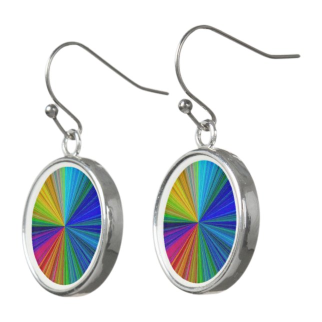 Circular Gradient Rainbow Earrings (Angled)