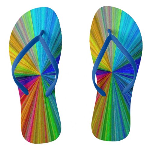 Circular Gradient Rainbow Flip Flops