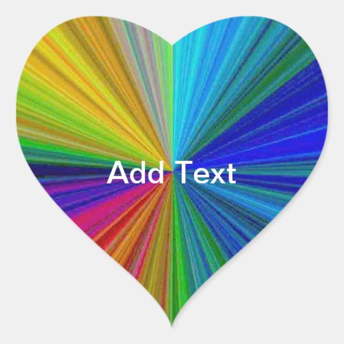 Circular Gradient Rainbow Heart Sticker