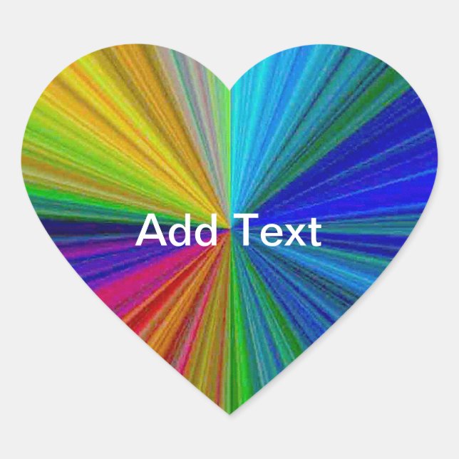 Circular Gradient Rainbow Heart Sticker (Front)