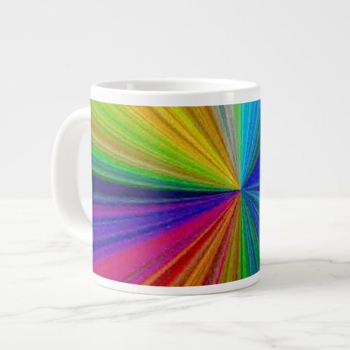Circular Gradient Rainbow Large Coffee Mug