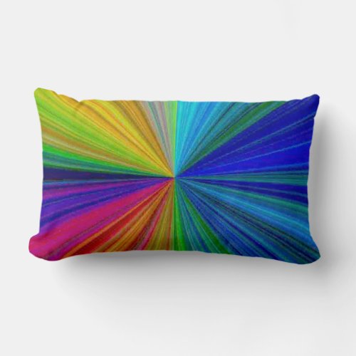 Circular Gradient Rainbow Lumbar Pillow