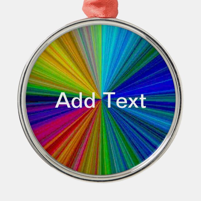 Circular Gradient Rainbow Metal Ornament (Front)