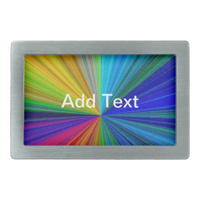 Circular Gradient Rainbow Rectangular Belt Buckle (Front)