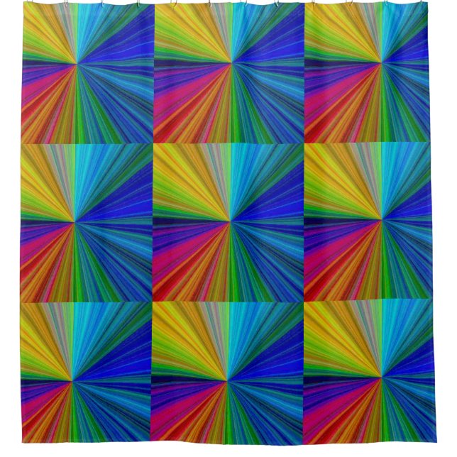Circular Gradient Rainbow Shower Curtain (Front)