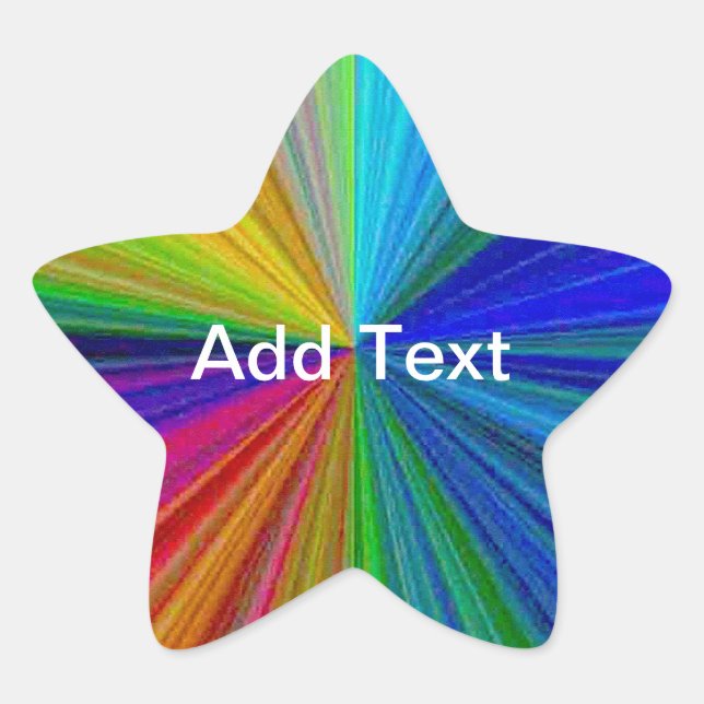 Circular Gradient Rainbow Star Sticker (Front)