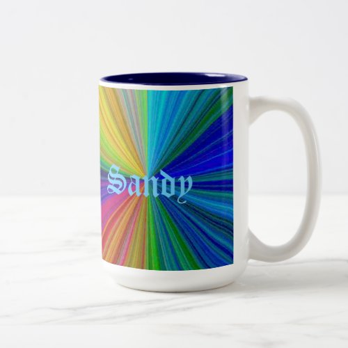 Circular Gradient Rainbow Two_Tone Coffee Mug