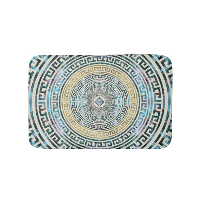 Circular Greek Meander Pattern - Greek Key Bath Mat (Front)