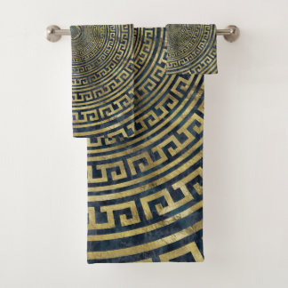 Circular Greek Meander Pattern - Greek Key Ornamen Bath Towel Set