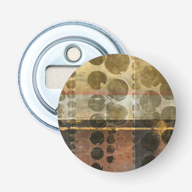 Circular Green Droplets Bottle Opener (Front)