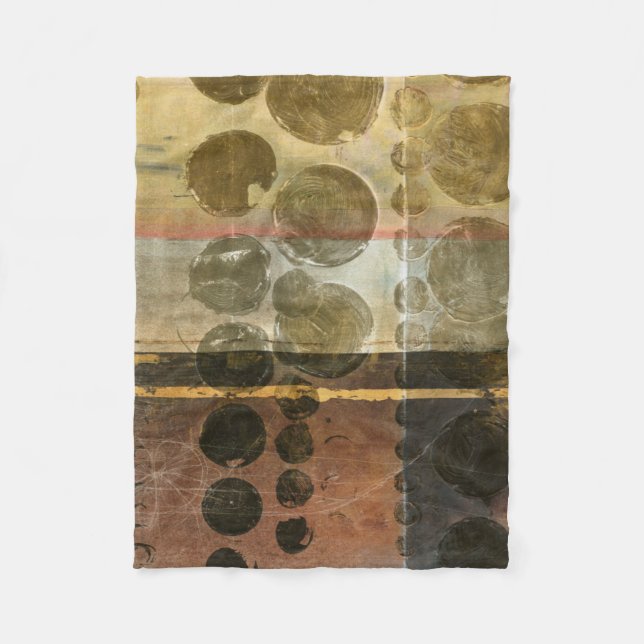 Circular Green Droplets Fleece Blanket (Front)