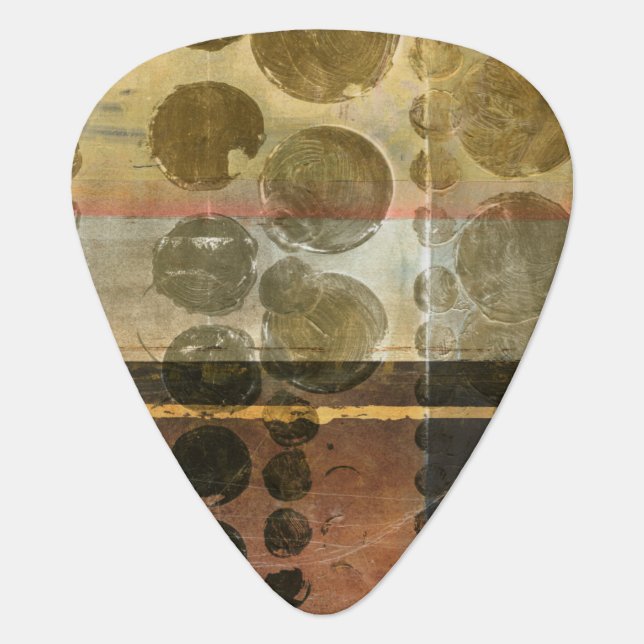 Circular Green Droplets Guitar Pick (Front)