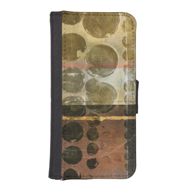 Circular Green Droplets iPhone Wallet Case (Front)