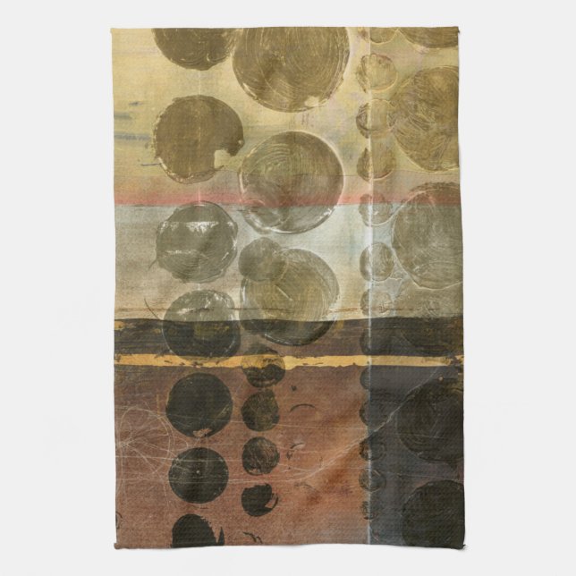 Circular Green Droplets Kitchen Towel (Vertical)