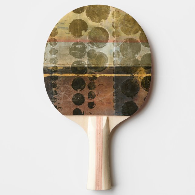 Circular Green Droplets Ping Pong Paddle (Front)