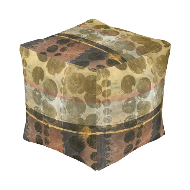 Circular Green Droplets Pouf (Angled Front)