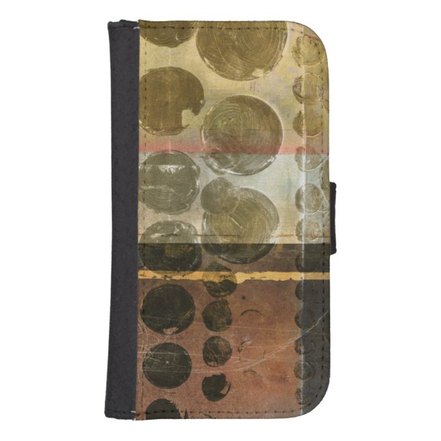 Circular Green Droplets Samsung Galaxy Wallet Case (Front)