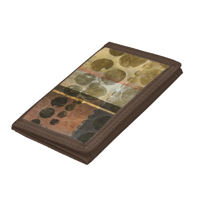 Circular Green Droplets Trifold Wallet (Bottom)