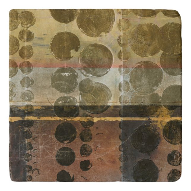 Circular Green Droplets Trivet (Front)