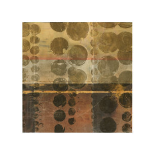 Circular Green Droplets Wood Wall Art